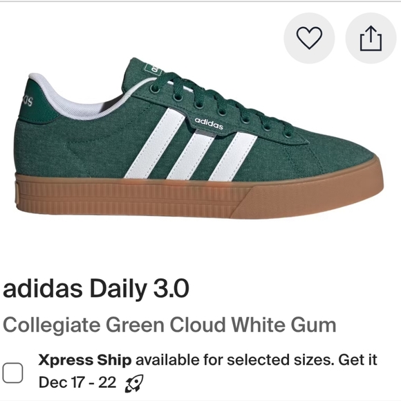 adidas Other - Adidas Daily 3.0 Green Gum Bottom Skate Shoes Mens 11 New With Tags
